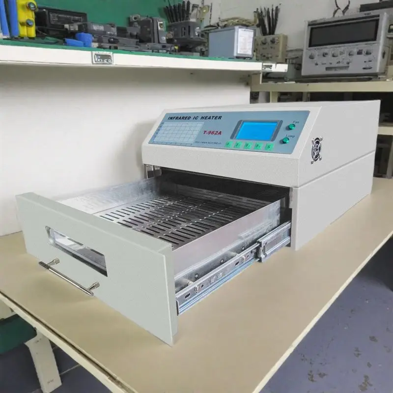 Инфракрасный нагреватель PUHUI T962A настольная духовка для заправки BGA SMD SMT