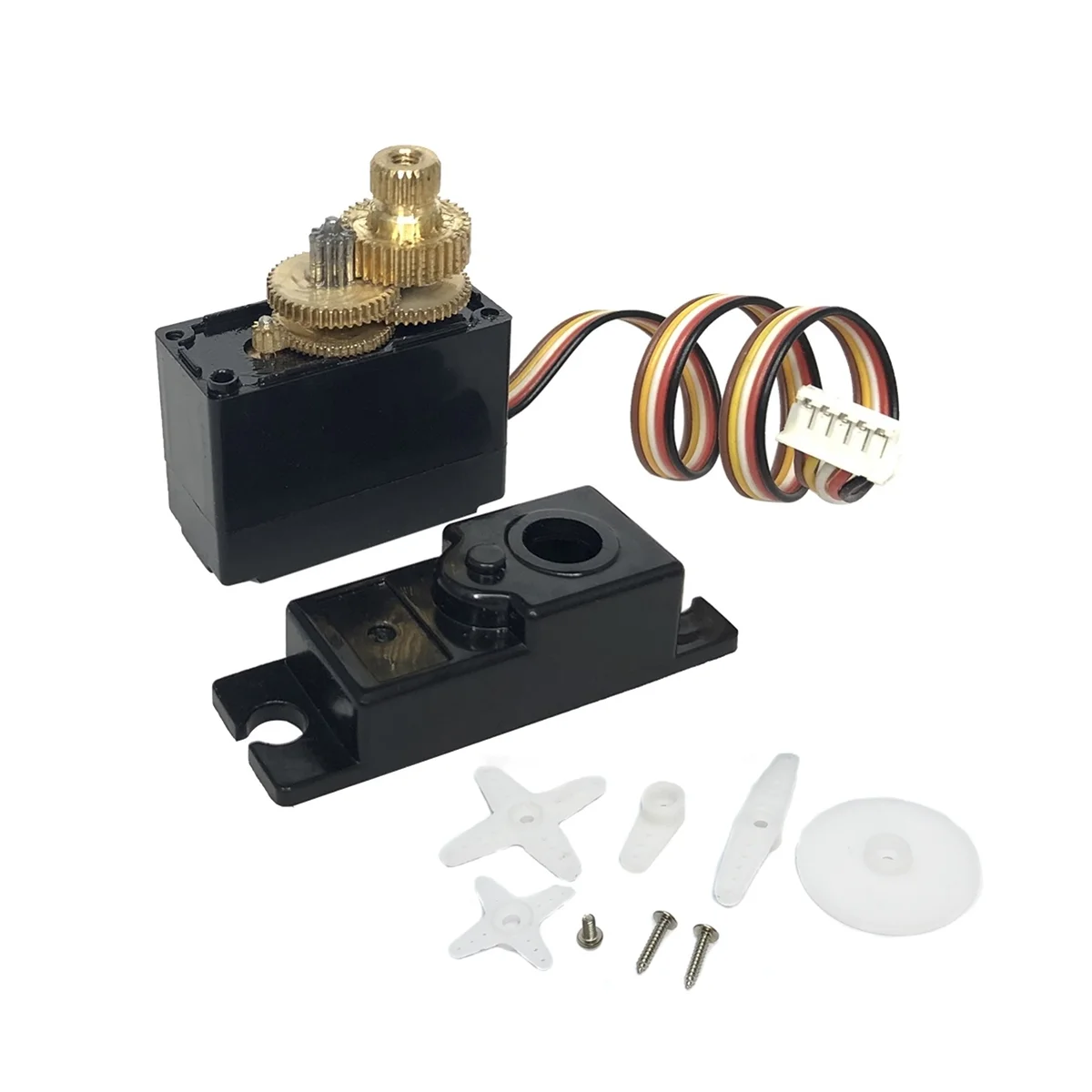 

Сервопривод с металлической шестерней для радиоуправляемых автомобилей 144001 144002 124018 124019, 5 проводов