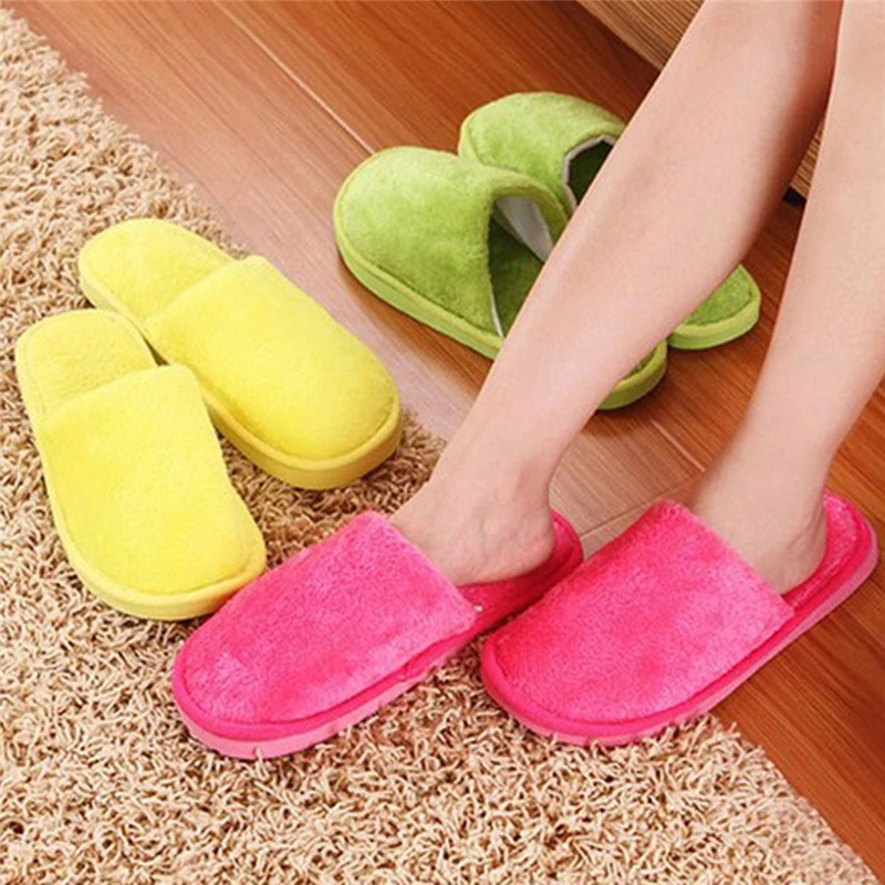 Women Home Slippers Indoor Bedroom Light Eva Couple Cotton Slipper Solid Soft Flip Flops Autumn Winter Warm Furry Plush Shoes