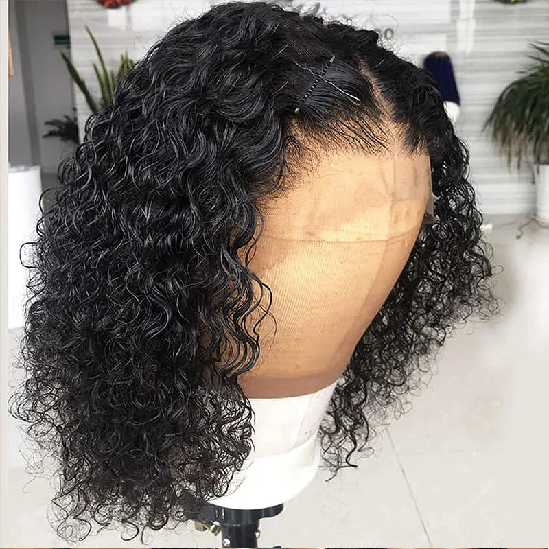 

Short Curly Bob Wigs Human Hair 13x4 Lace Front Wigs For Black Women Lace Fronta Bob Wig Pre Plucked With Baby Hair 180% Density