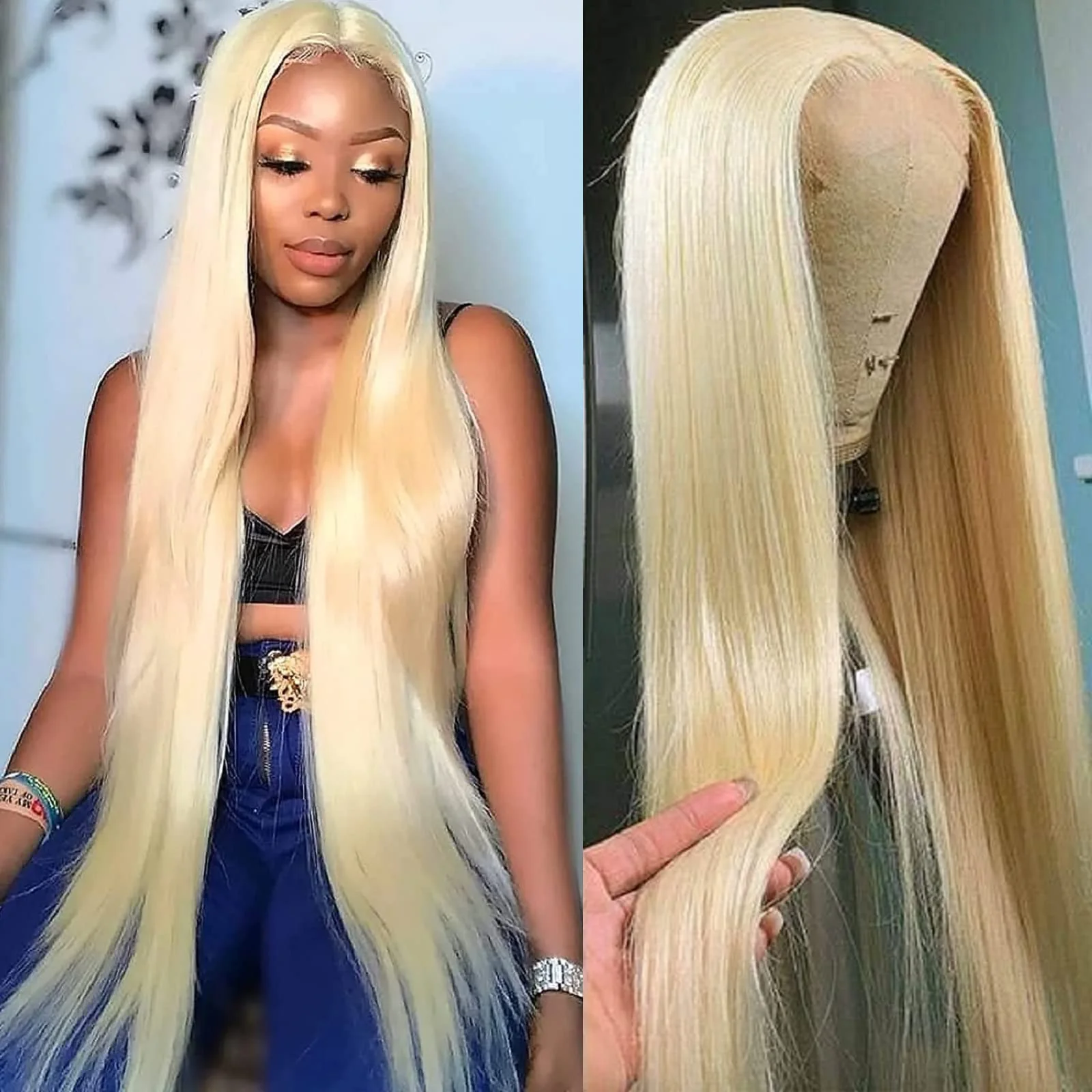 URFIRST 613 Lace Front Wig Human Hair 13×4 Blonde Human Hair Wig 20 Inch Straight Lace Front Wigs Human Hair With Baby Hair