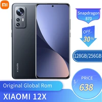 original global rom mi xiaomi 12x 8gb256gb 5g smartphone snapdragon 870 octa core phone 50 million pixels 120hz refresh screen