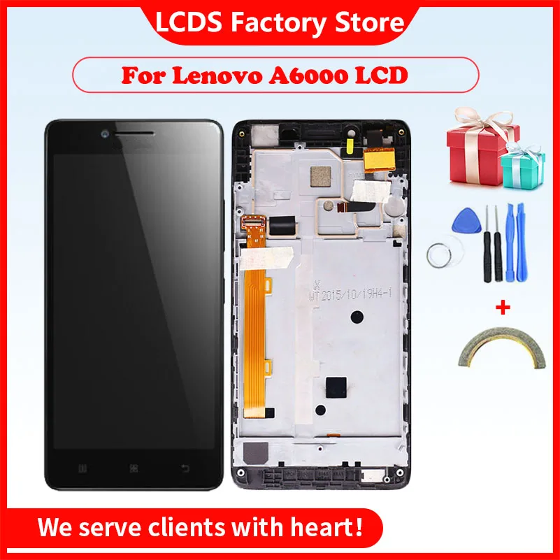 Original LCD For Lenovo A6000 Display Touch Panel Screen a6000 Digitizer Replacement Spare Repair Parts