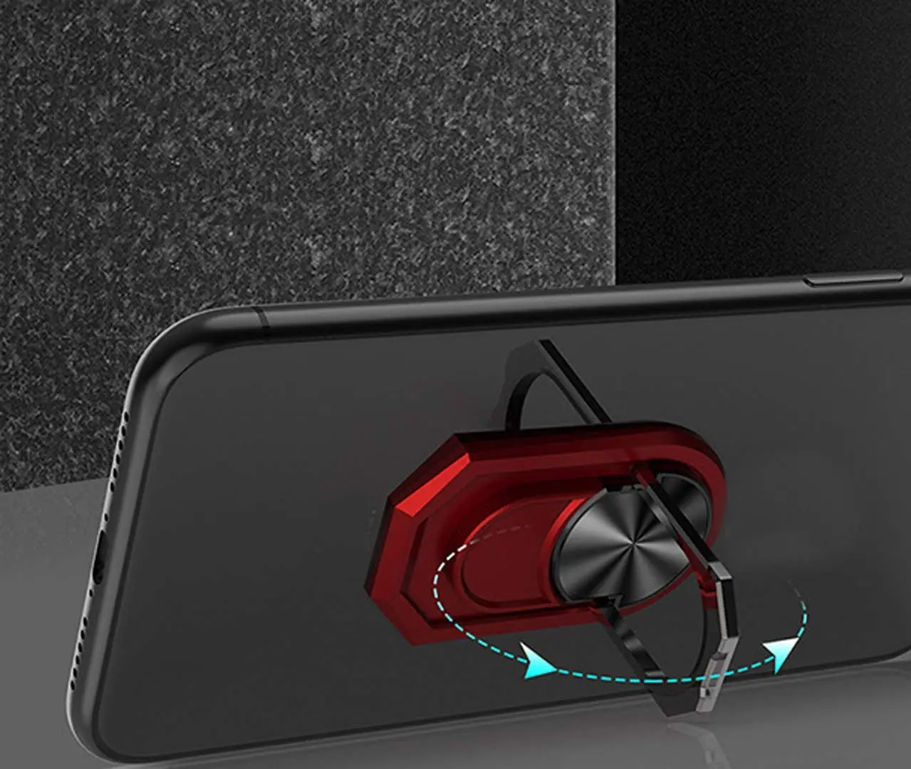 Кольцевой держатель для Realme GT6 противоударный мягкий чехол из ТПУ с подставкой GT