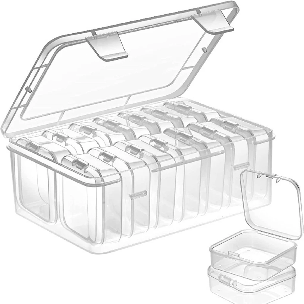 

Квадратная пластиковая шкатулка для хранения ювелирных изделий, 14 шт./коробка