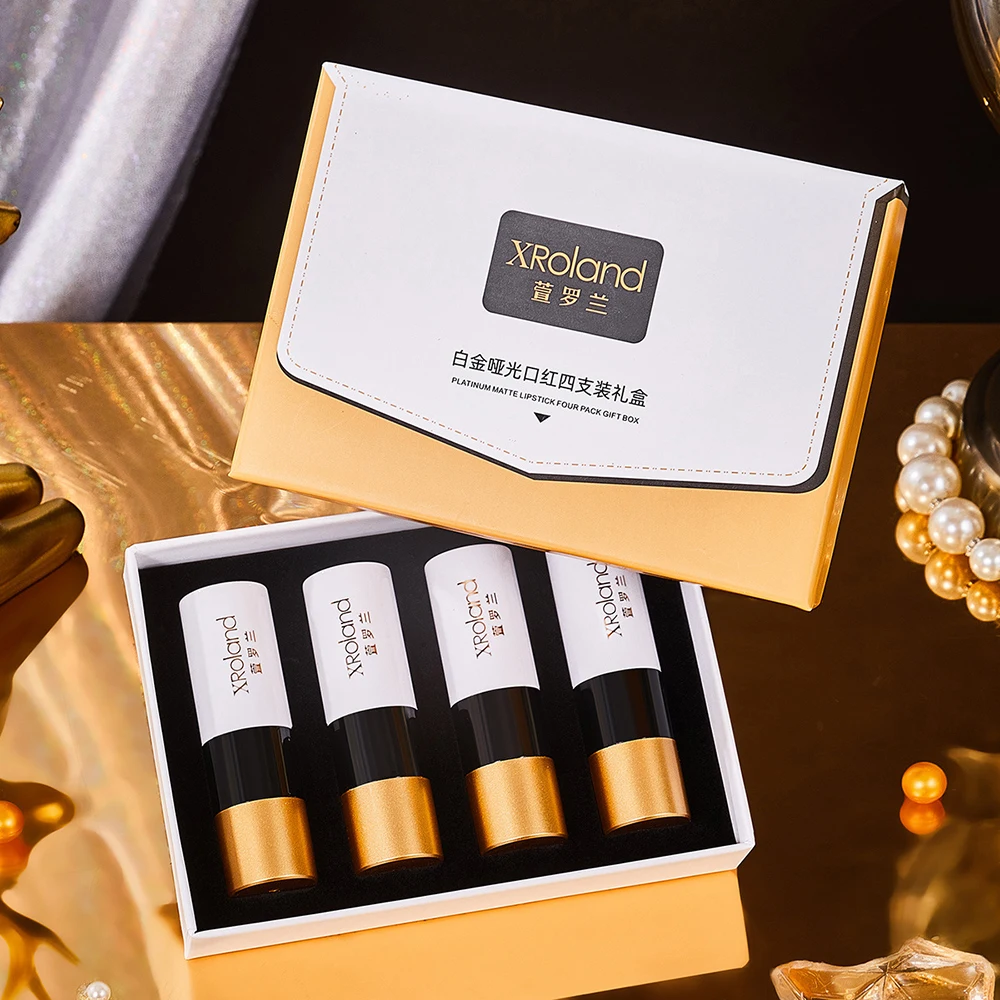 4 шт./компл. бархатная матовая платиновая помада для макияжа женщин губ влажный