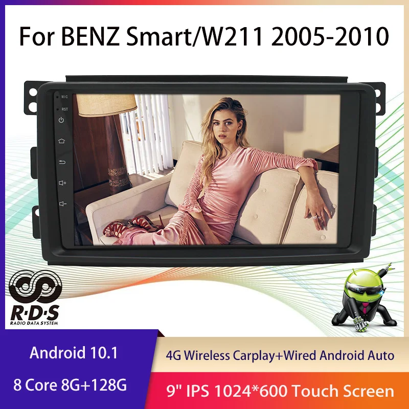 

Android 10 Octa Core Auto Radio Stereo For BENZ Smart/W211 2005-2010 Car GPS Navigation Multimedia Player with RDS Wifi Carplay