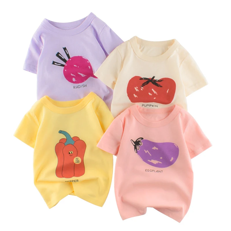 

T-shirts Child Clothe Children's Clothing for Boy and Girl 2 to 7 Years Summer Short Sleeve Tops Cotton