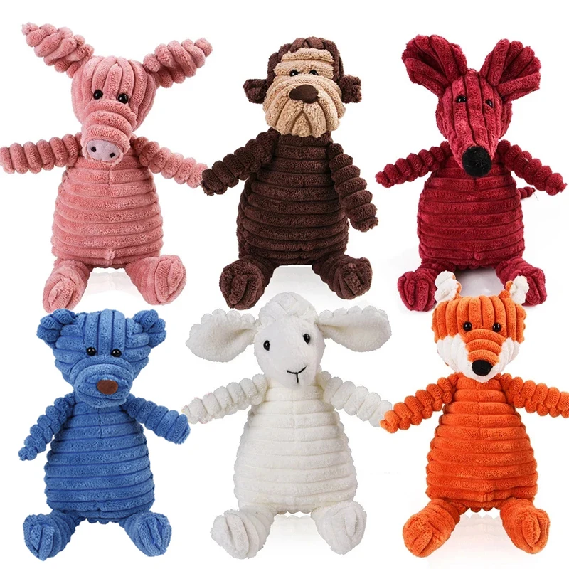 

Симпатичные игрушки для собак в форме животных для маленьких и больших собак, плюшевые питомцы, пищалки для щенков, жевательные игрушки, уст...