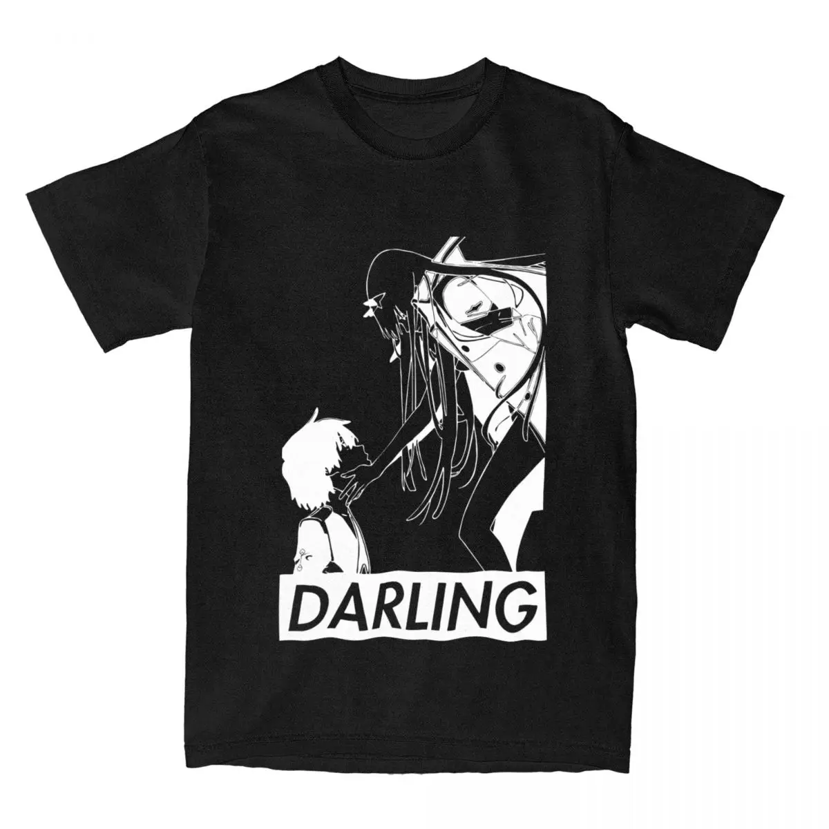 

Men T-Shirts Darling In The Franxx Fashion Cotton Tee Shirt Short Sleeve Kiss of Death T Shirts Round Collar Clothes Plus Size
