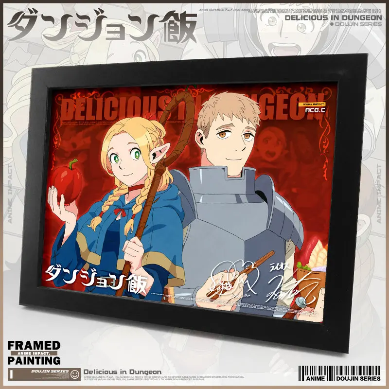 Delicious in Dungeon: Марсилль Лайос, Сенши, Чилчак — Прозрачная фоторамка-подставка, настольное украшение, коллекционный подарок для косплея (art.: 3920dc84010dc) - 3920dc84010dc