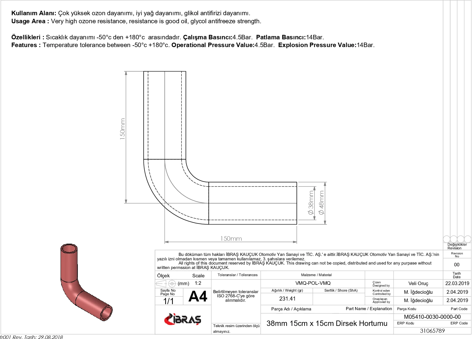 

3 layers POLYESTERLI silicone Q 38mm 15cm x 15cm elbow hose for 65789 cm x 15cm elbow hose