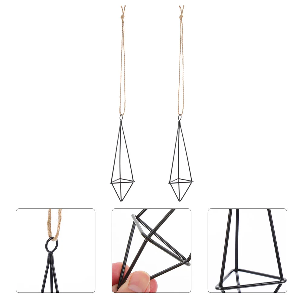 

2pcs Hollow Air Hanger Geometric Planter Iron Wall Air Rack Home Decor