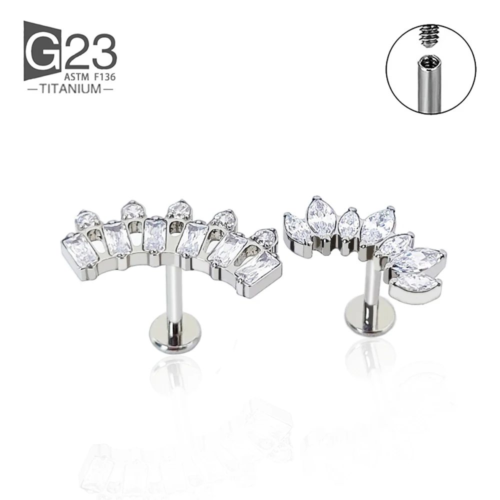 

ASTM F136 Titanium Stud Earring For Women Piercing Jewelry Zircon Jewellery For Woman Luxury Erring Making Supplies