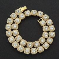 european and american hip hop mens and womens necklace bracelet full of diamonds cuban chain rock rap necklace bracelet
