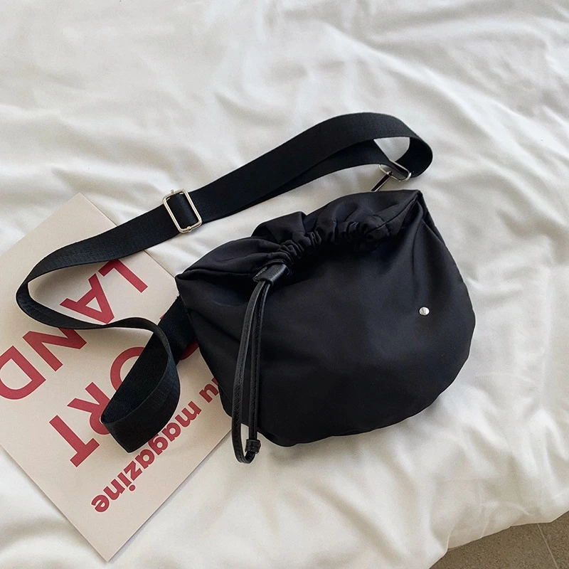 

Женская нейлоновая сумка-Кроссбоди на шнурке, крутые черные спортивные сумки-мессенджеры на плечо, женские повседневные мягкие сумки для девушек
