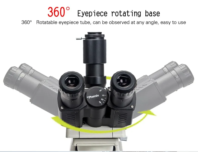 Профессиональный портативный фотографический микроскоп Phenix 40X-1600X для измерения