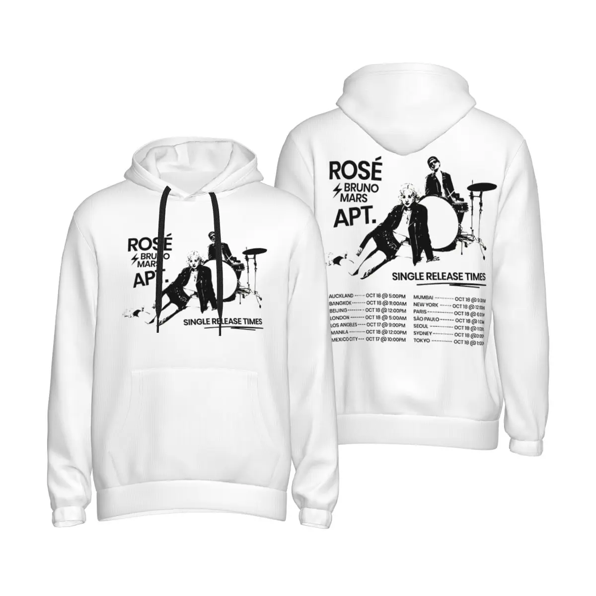 Мужчины Женщины Rose Apt Tour Dates 2024 Бруно Марс Толстовка с капюшоном Воротник на