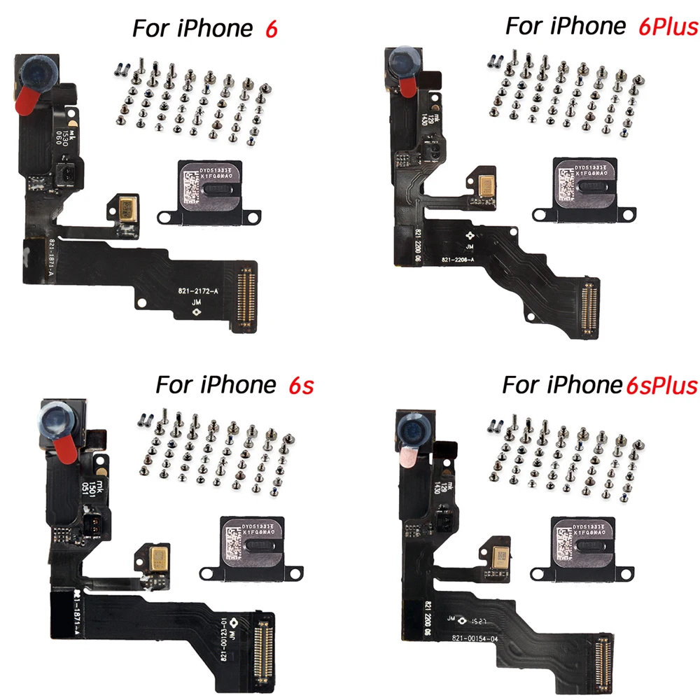 

Гибкий кабель для фронтальной камеры iPhone 6 6P 6S Plus, ушной динамик и полный комплект винтов для замены