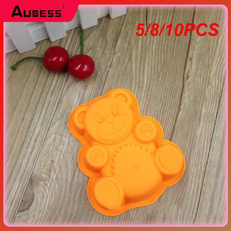 

5/8/10PCS Food-grade Silicone Sugarcraft Mold Silicone Bear Silicone Mold Healthy Topper Fondant Baking Chocolate Candy Molds
