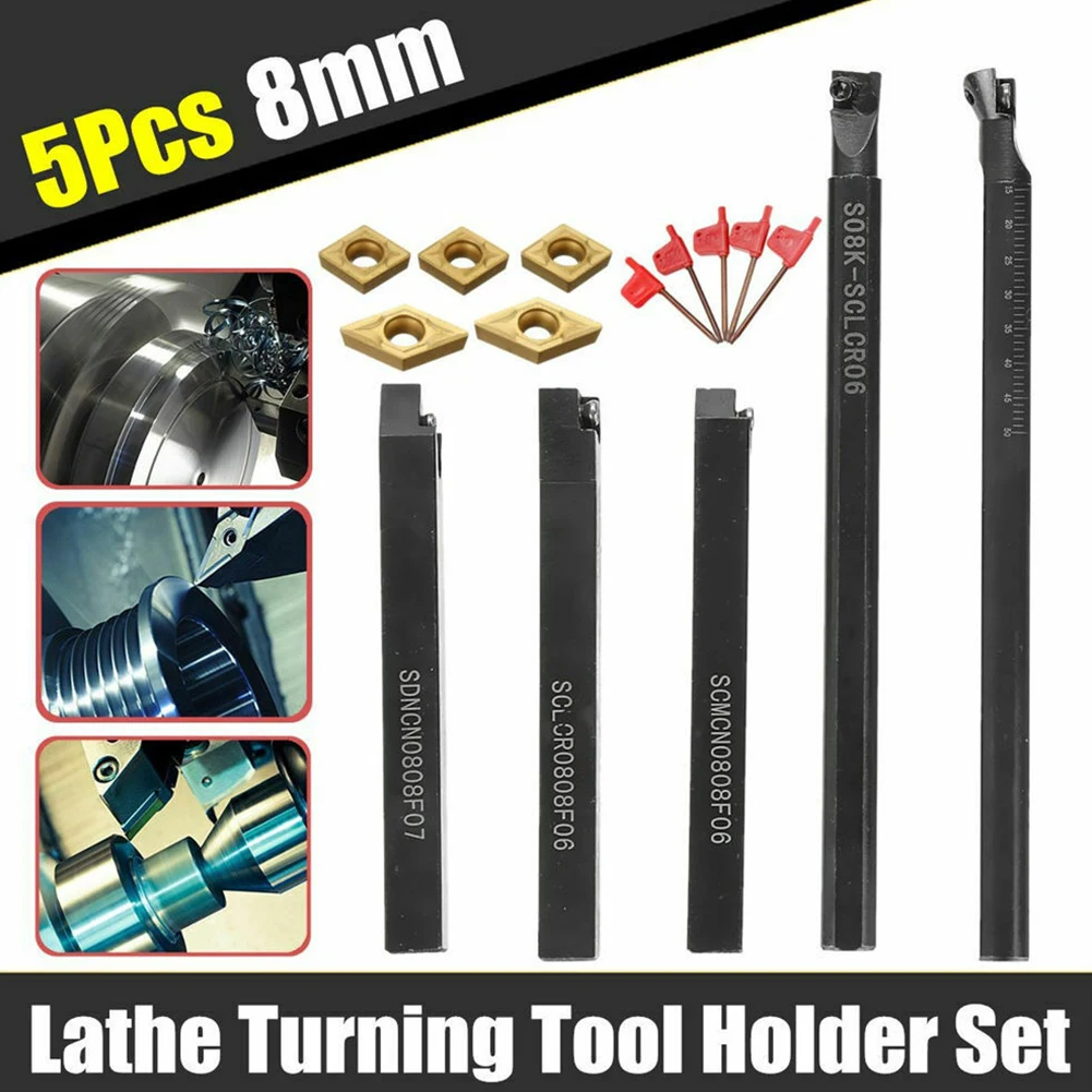 5 шт. 8 мм индексируемый токарный станок держатель инструмента + CCMT 060204 DCMT 070204