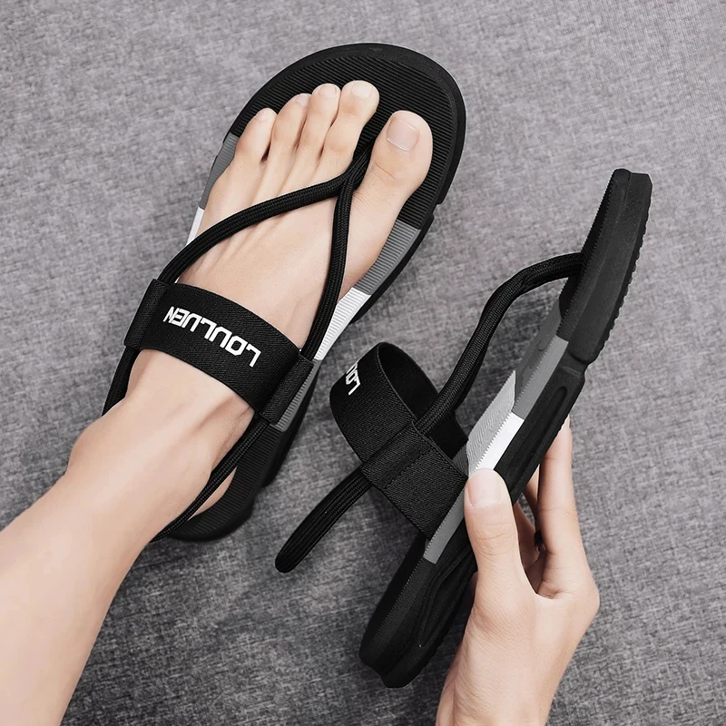 Мужские сандалии Crestar повседневные шлепанцы Нескользящие плоская подошва для