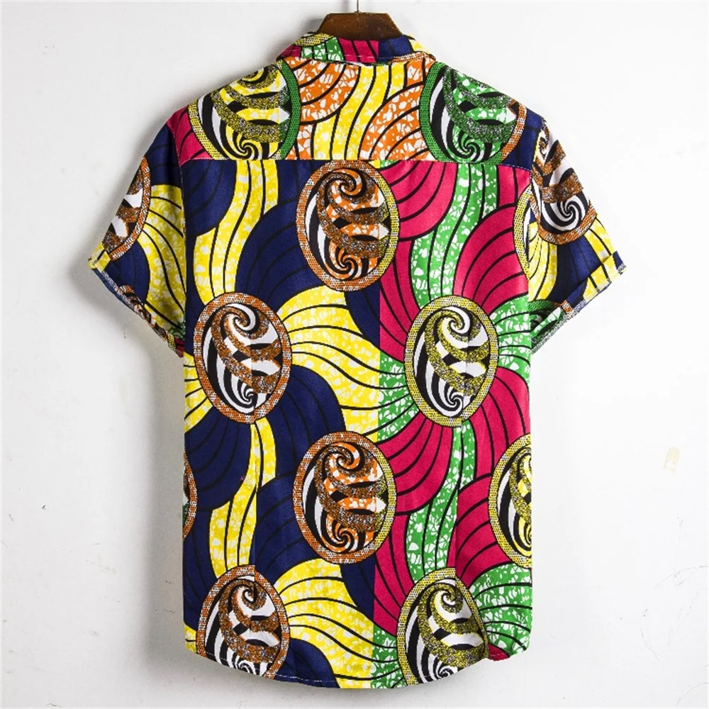 2022 Men's Hawaiian Shirt Printed Beach Blouse 3XL Short Sleeve Fashion Tops Men