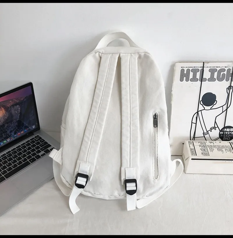 New Simple Casual Shoulder Bag Retro Large Capacity Canvas Bag High School Students Travel Backpack Laptop Students Schoolbag
