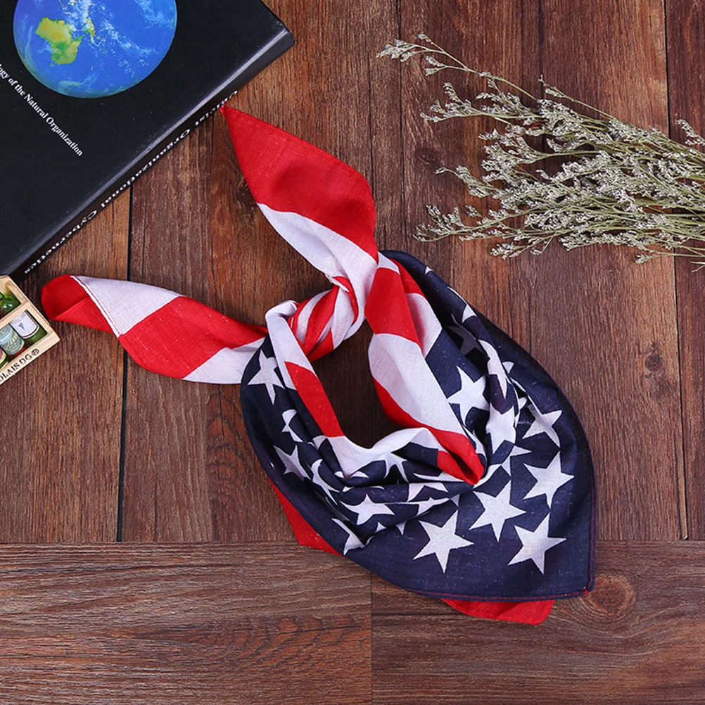 

3pcs American Flag Bandanas USA Flag Headband USA Bandana Kerchief Cowboy Bandana Patriotic Accessories for 4th of July