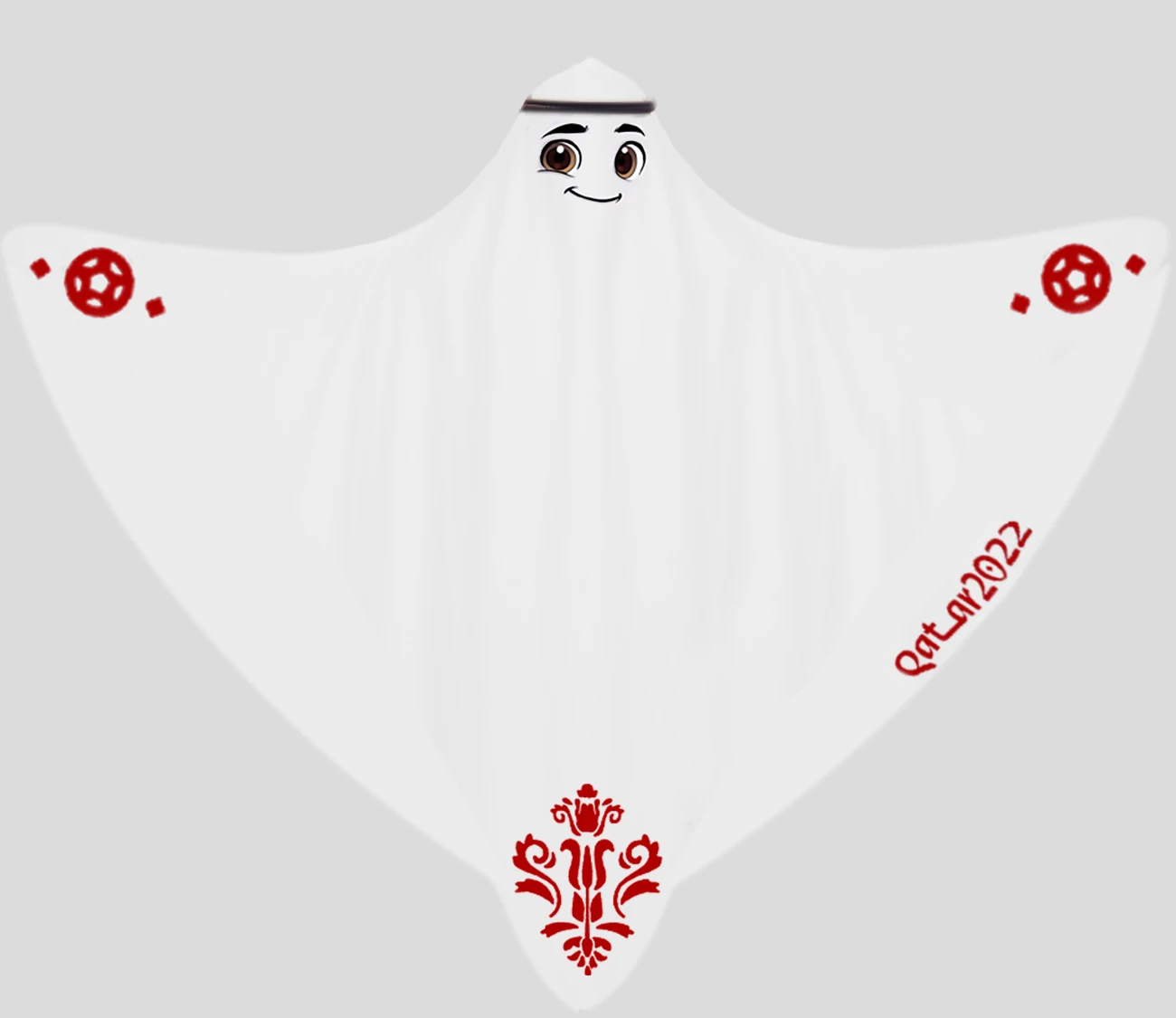 

World Cup Moscot Cape Cloak 2022 Qatar World Cup Mascot La'eeb Cape Women Hijab Kids Moscot Cape World Cup Cosplay Costume Hijab