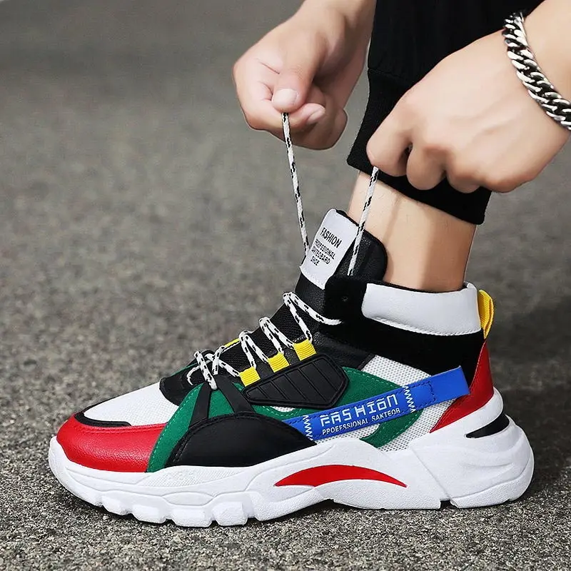 

Ботинсы мужские теннисные, спортивная обувь для бега, дышащие белые, для отцов, эспадрильи, платформа, летние кроссовки