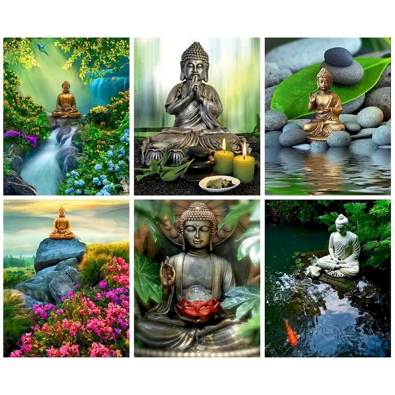 

Картина по номерам для взрослых, фигурка Будды, рисование по номерам, подарок «сделай сам», уникальная ручная роспись, искусство на стену, спальни, Декор для дома, художественное оформление