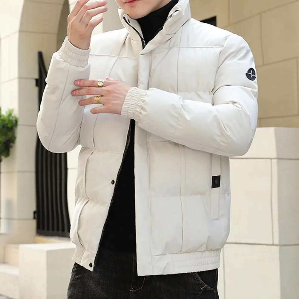 Fashion Winter Coat 3D Cutting Down Jacket Long Sleeve Men Winter Thickened Puffer Padded Outwear Coat  Warm