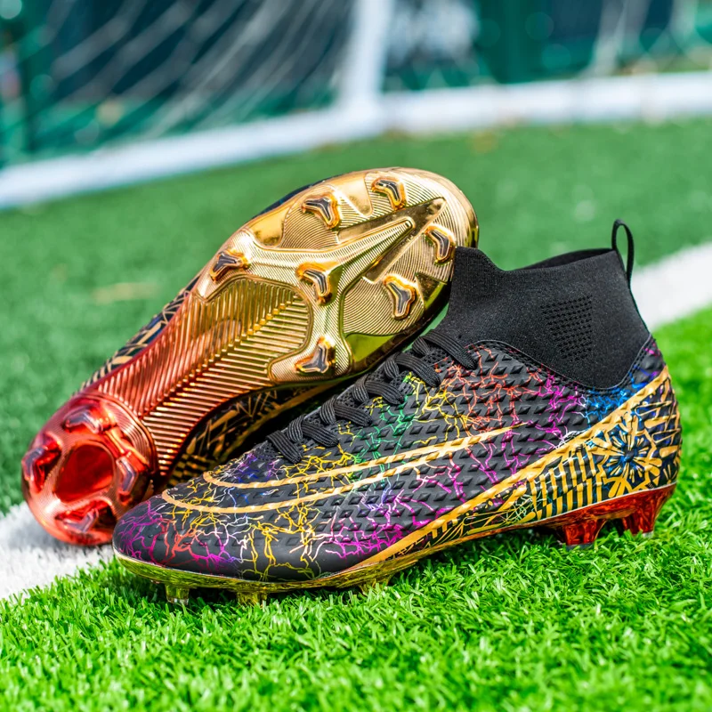High Quality Black Soccer Boots Men Professional Non-slip Women Soccer Training Shoes Breathable Sock Children Football Sneakers