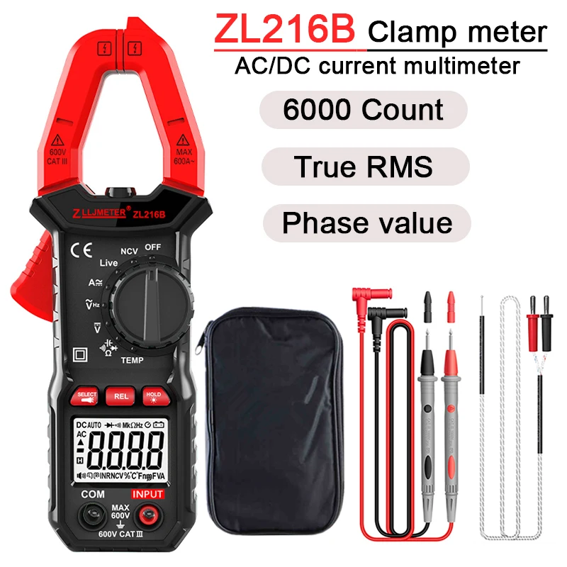 

Цифровой мультиметр ZL216, амперметр постоянного/переменного тока, 6000 отсчетов, а
