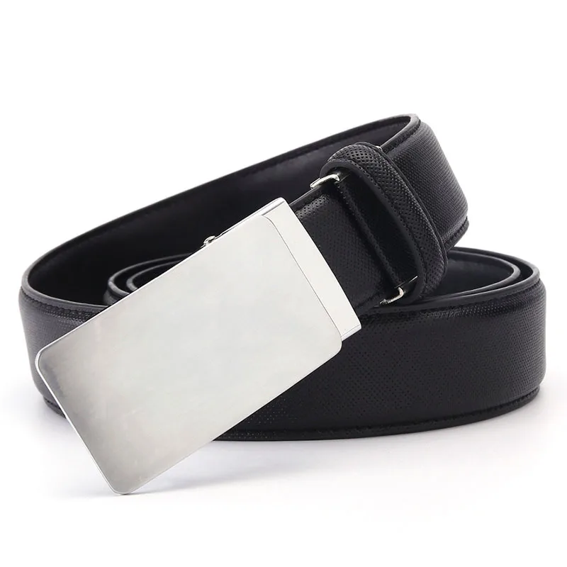 Fashion Mens Womens Belts Versatile PU Casual Belt Male Waist Strap Business Belts Toothless Buckle Width 3.4cm