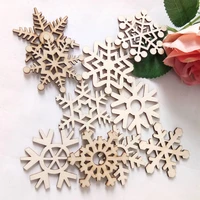 luanqi 15pcs 10pcs christmas wooden snowflake wooden cutouts ornaments xmas tree hanging pendant merry christmas decor for home
