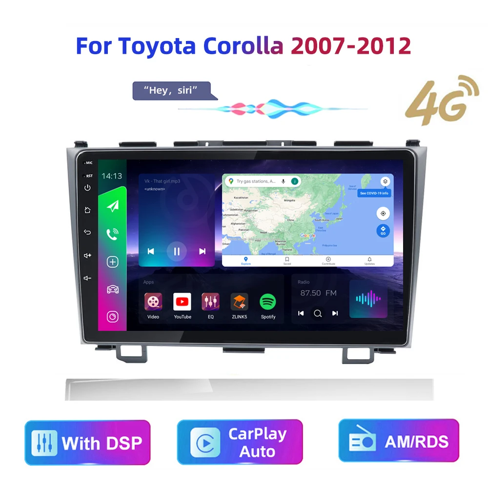 

HD multimedia 9inch car stereo radio android GPS wireless carplay/auto 4G AM/RDS/DSP for Honda CR-V 3 RE CRV 2007-2011