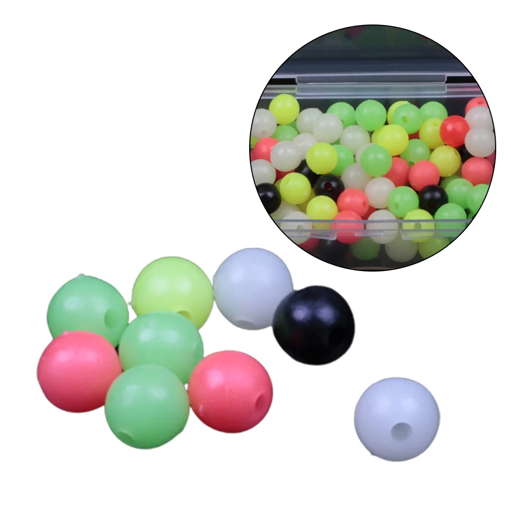 

100pcs Fishing Space Beans Round Float Balls Stopper Fishing Bead Carp Rig Making Beads Plastic Lures Tackle Accessories