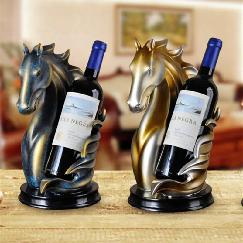 

Horse Shape Wine Rack Resin Statue Wine Bottle Holder Display Storage Shelf for Home Wedding Party Romantic Dinner Decoration