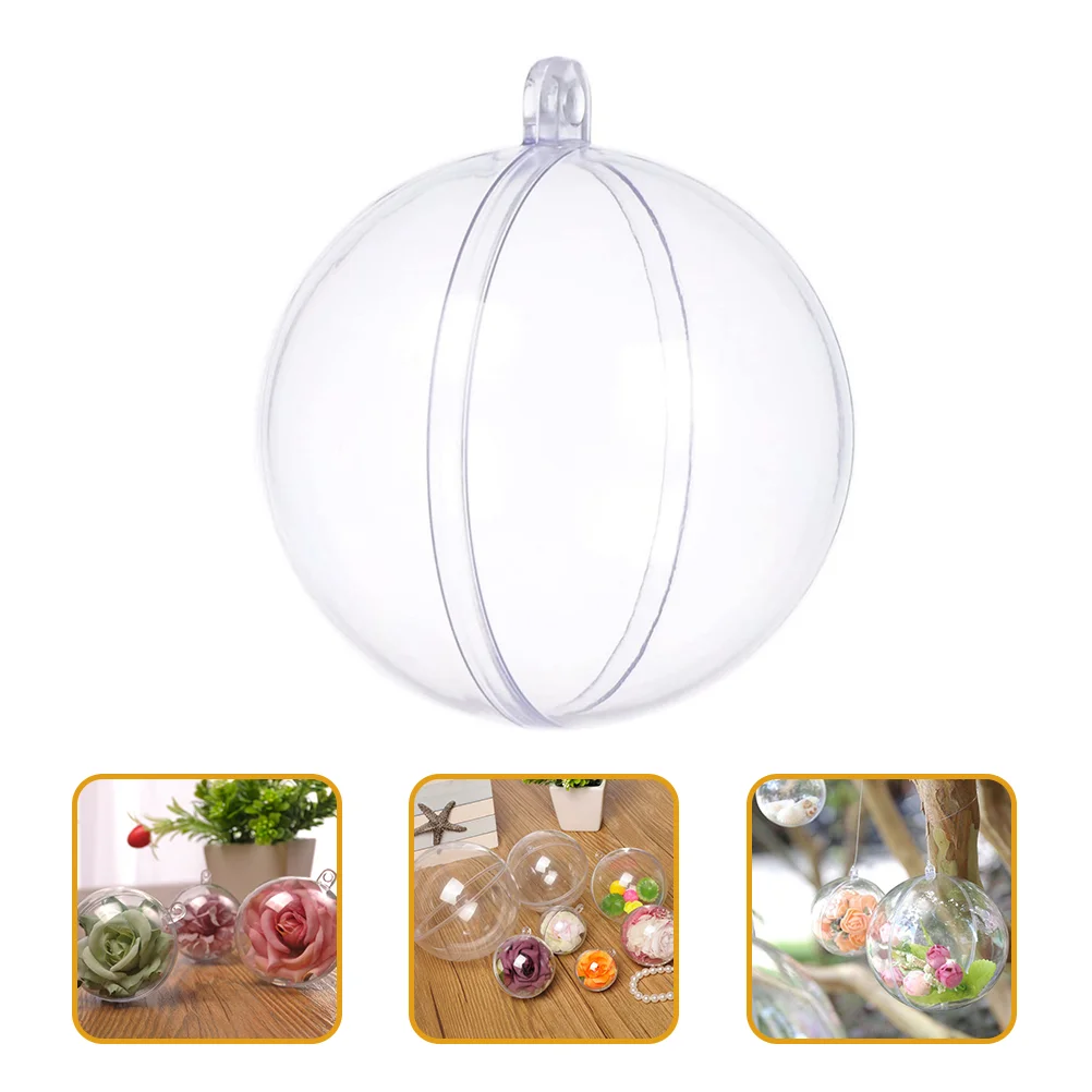 24Pcs Clear Plastic Fillable Ornament Sphere Capsules Decor 6cm | Christmas Ball Ornaments