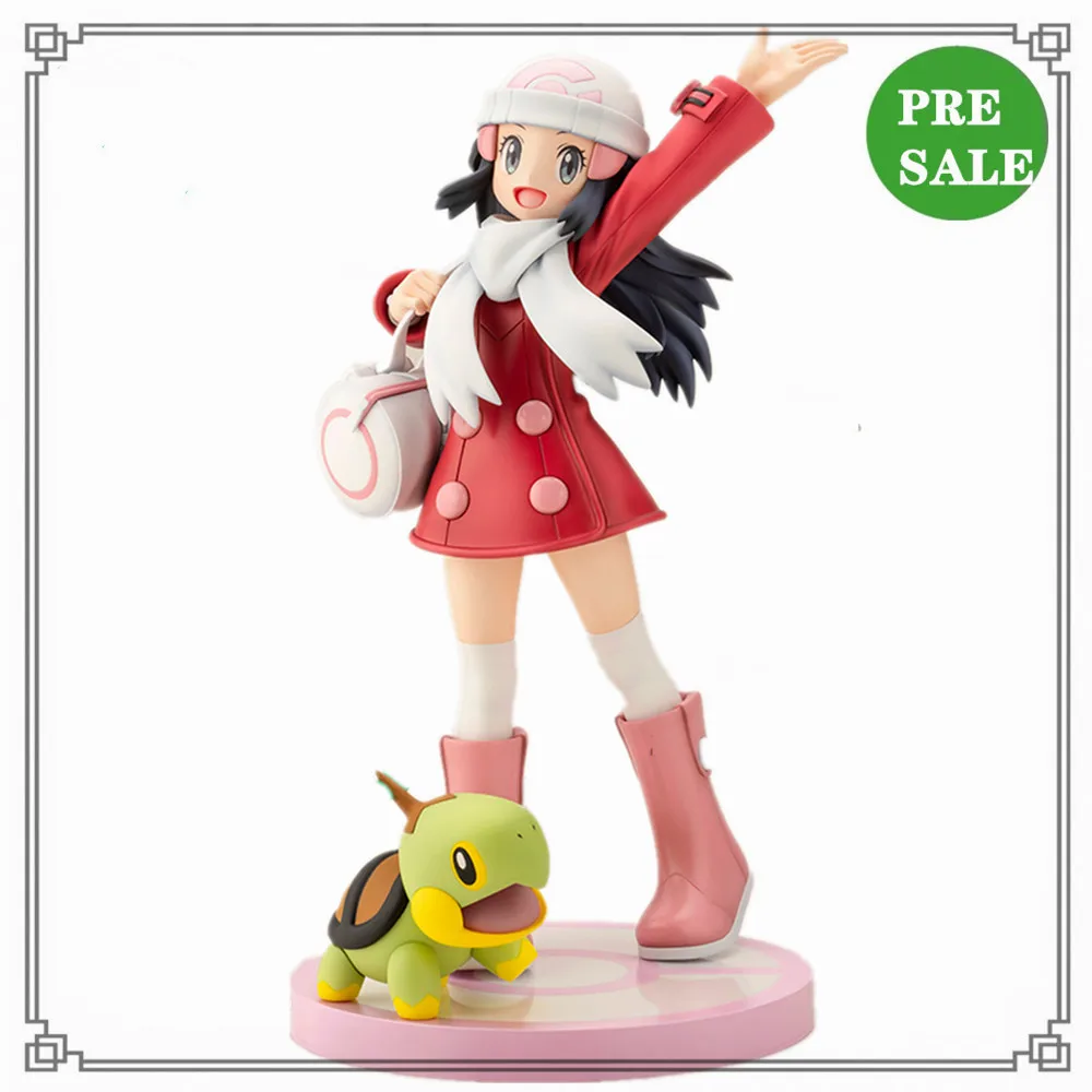 

Pokemon Original Dawn with Turtwig ARTFX J STATUE Anime Action Figure Cartoon PVC Toys for Children Pocket Monster Model Gifts
