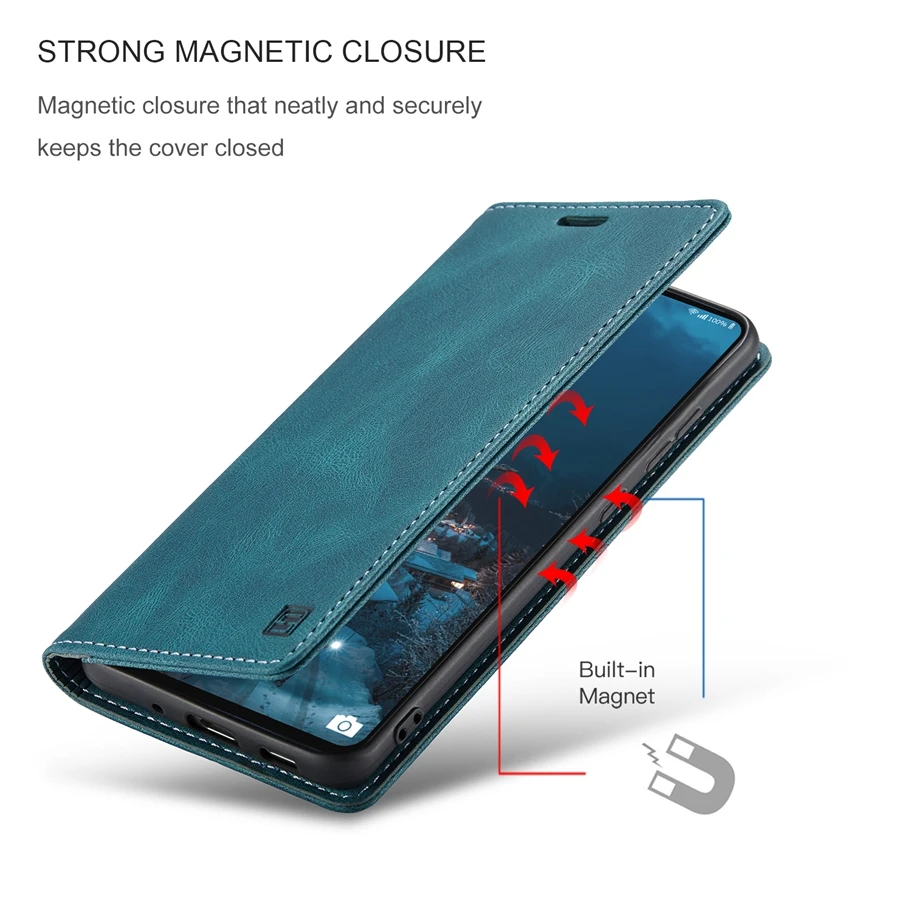 Кожаный чехол-бумажник с защитой от кражи для Samsung Galaxy A12 A13 A23 A33 A51 A52 A53 A71 A72 A73 S22 Ultra