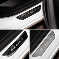 for tesla door sill decoration wrap cover for tesla model 3y 2021 accessories pedal protection strip modely drop shipping