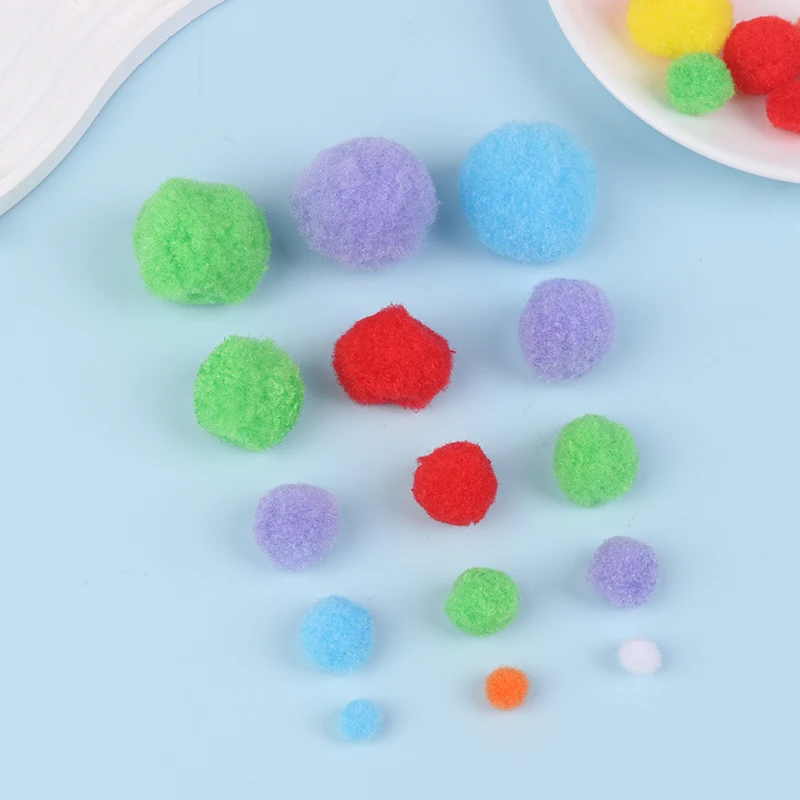100 шт./партия разноцветные Меховые помпоны