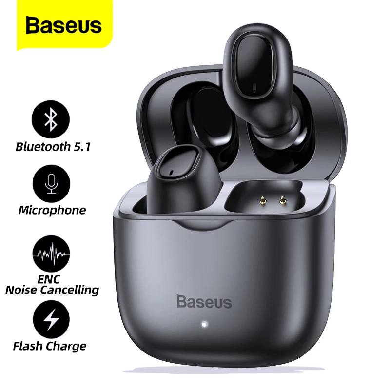 

Baseus W12 TWS Wireless Earphone Bluetooth 5.1 Headphone Headset True Wireless Earbuds For iPhone 13 Pro Max Handsfree Ear Buds