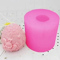 egg shape easter candle mold rabbit pattern silicone modren fashion soap mold craft tools