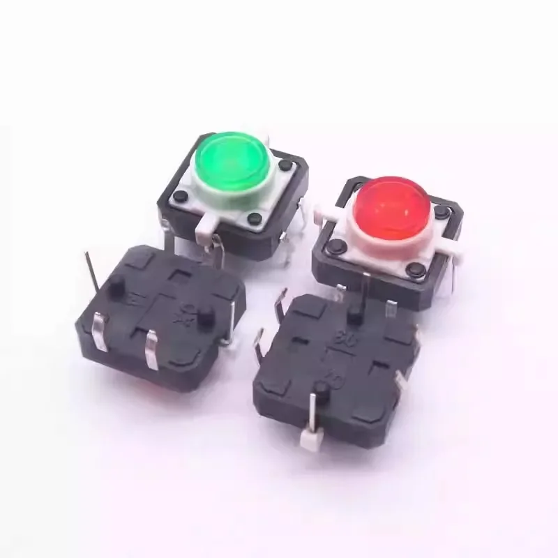 100 шт./лот 12x12x7 3 мм тактильный тактовый кнопочный переключатель с самовозвратом и