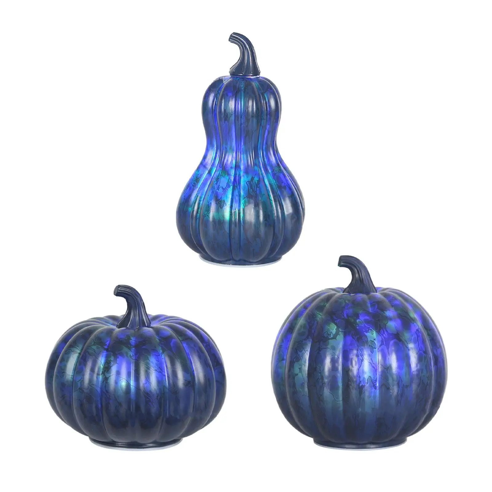 

Glass Pumpkin Light Ornament Table Centerpiece Sculpture Halloween Pumpkin Lantern for Indoor Bedroom Party Living Room Desk