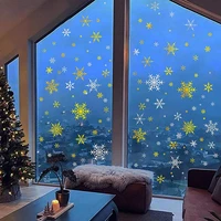 glitter snowflake electrostatic wall sticker glass window decals kids room home decoration christmas new year wallpaper navidad